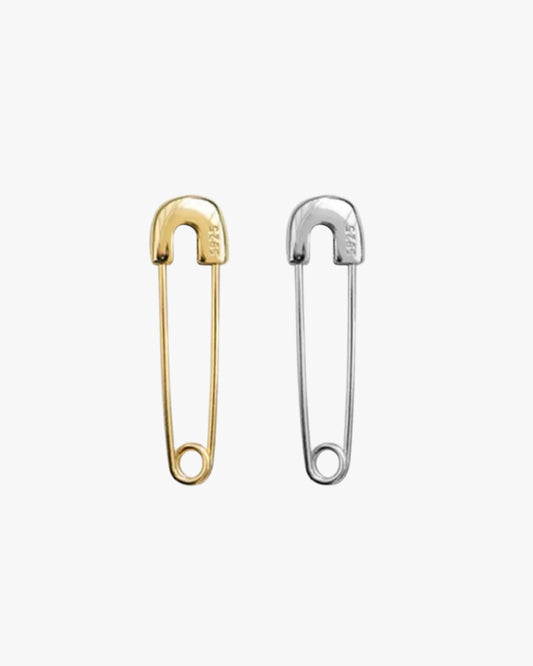 Gold/Silver Safety Pin Earrings