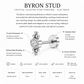 Crystal Cluster Stud Piercing – Byron | Flat Back Cartilage Earring
