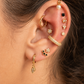 Gold Plated Stainless Steel Zirconia Flower Flat Back Stud Earring – Libreville