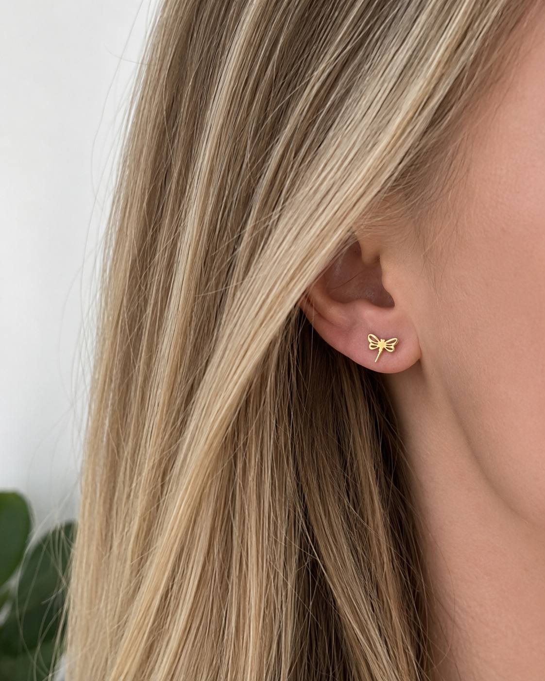 Gold Stainless Steel Dragonfly Stud Earring – Chennai