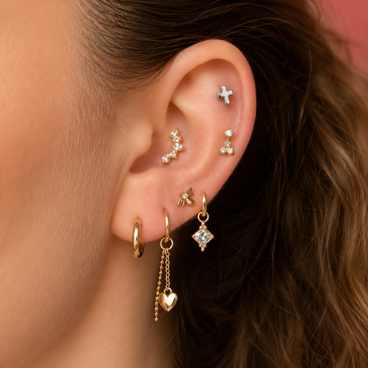 Silver Stainless Steel Cross Stud Earring – Poznan