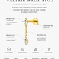 Titanium Crystal Chain Drop Piercing – Velisse | Flat Back Cartilage Earring