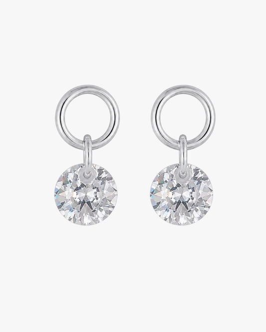Gold Plated Sterling Silver Round Zirconia Drop Earring Charms – Vireya
