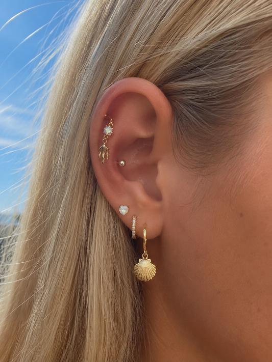 Titanium Heart Crystal Stud – Nova | Flat Back Cartilage Earring