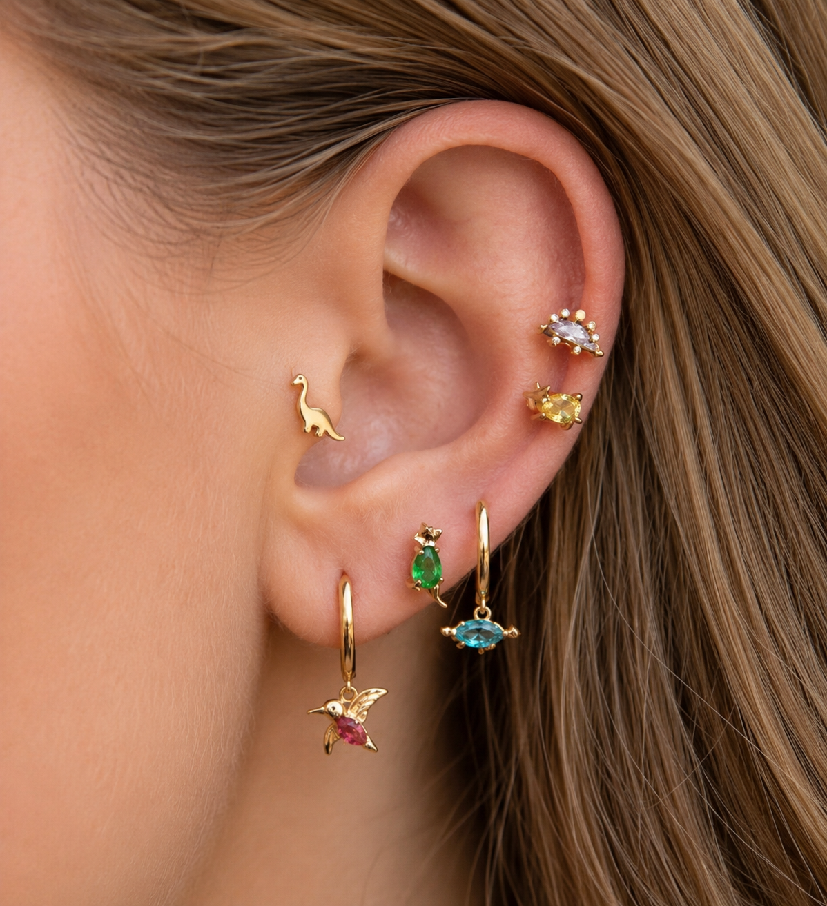 Dinosaur Stud – Playful Titanium Piercing