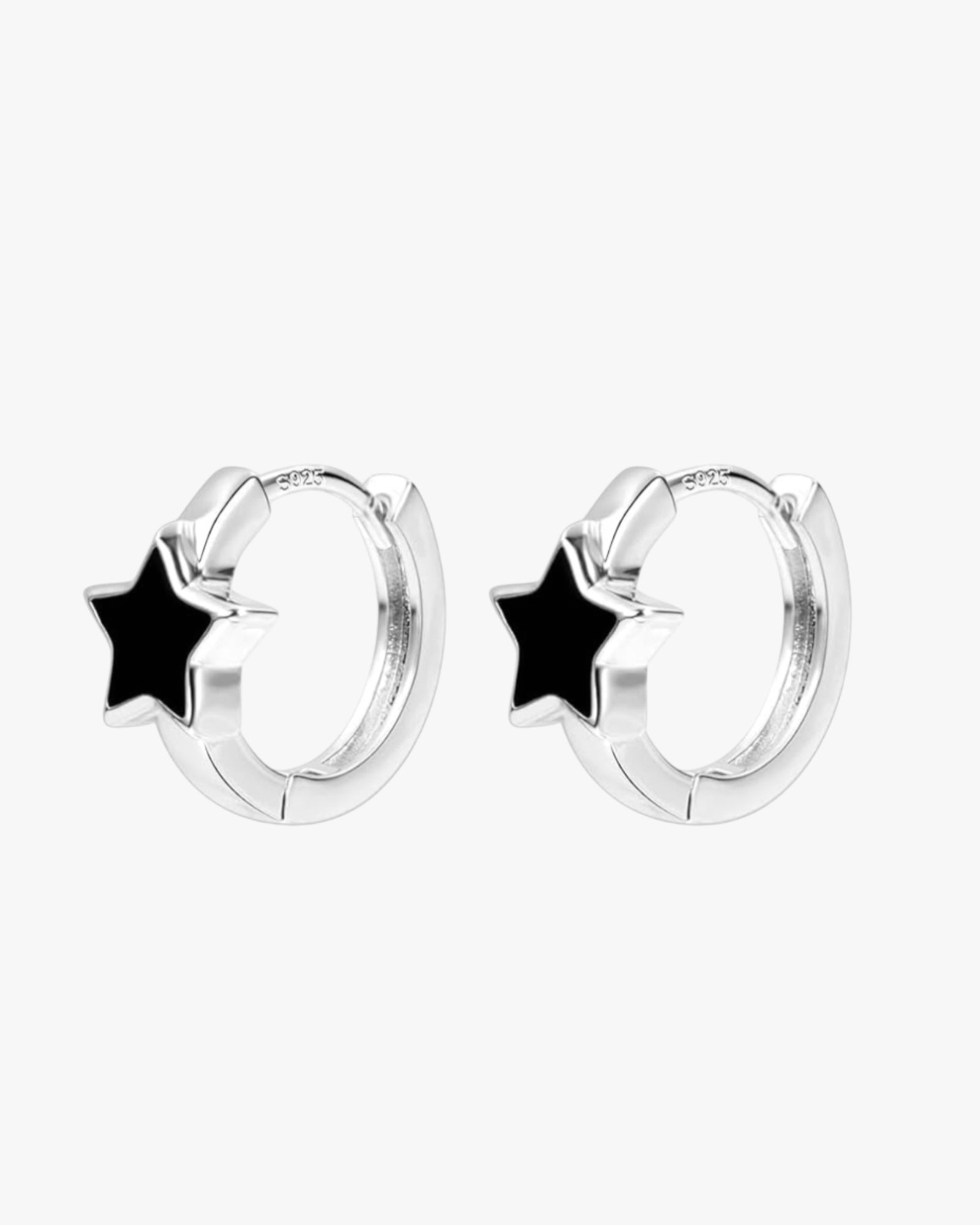 Small stainless steel star-shaped hoops