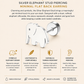 Silver Elephant Stud – Minimal Flat Back Earring