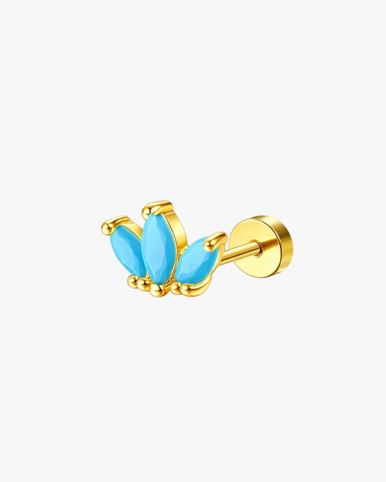 Aqua Petal Stud