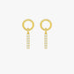 Gold crystal bar earring charms