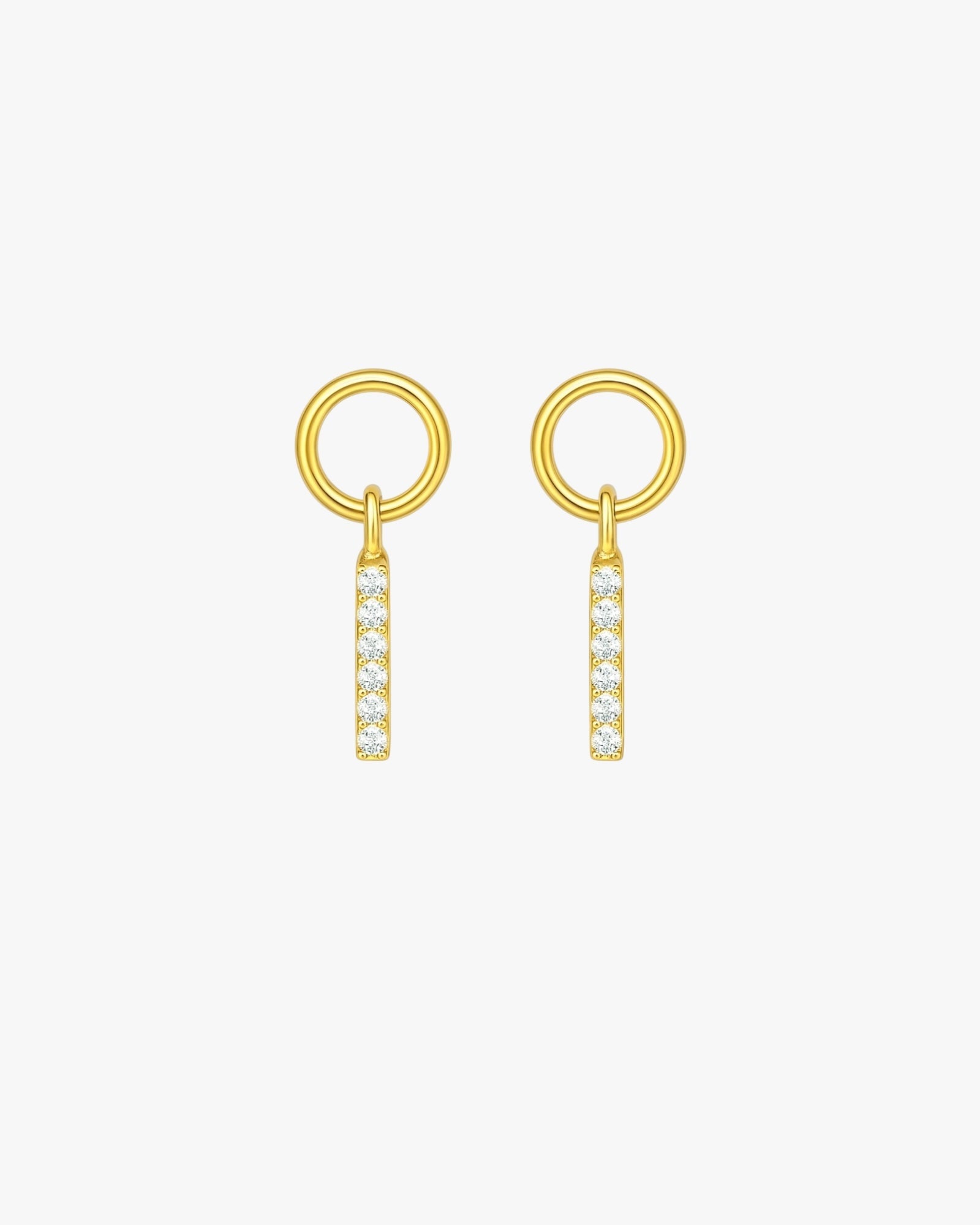 Gold crystal bar earring charms