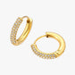 Gold plated pavé crystal hoop earrings in gold – Bari