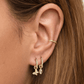 Gold plated butterfly crystal hoop earring charms in ear – Marivelle