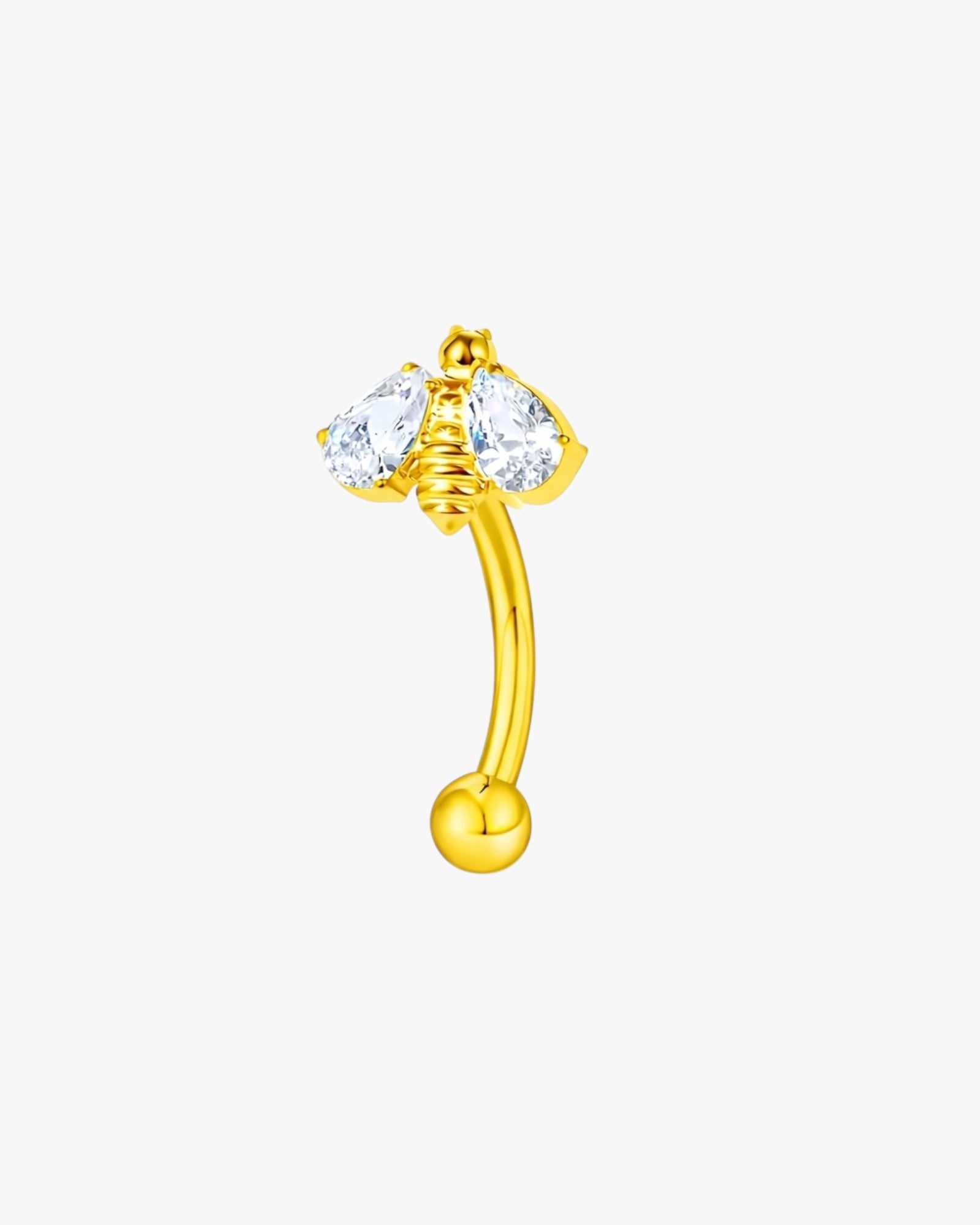Bee Crystal Titanium Curved Barbell 16G – Mellia