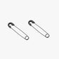 Black Safety Pin Earrings