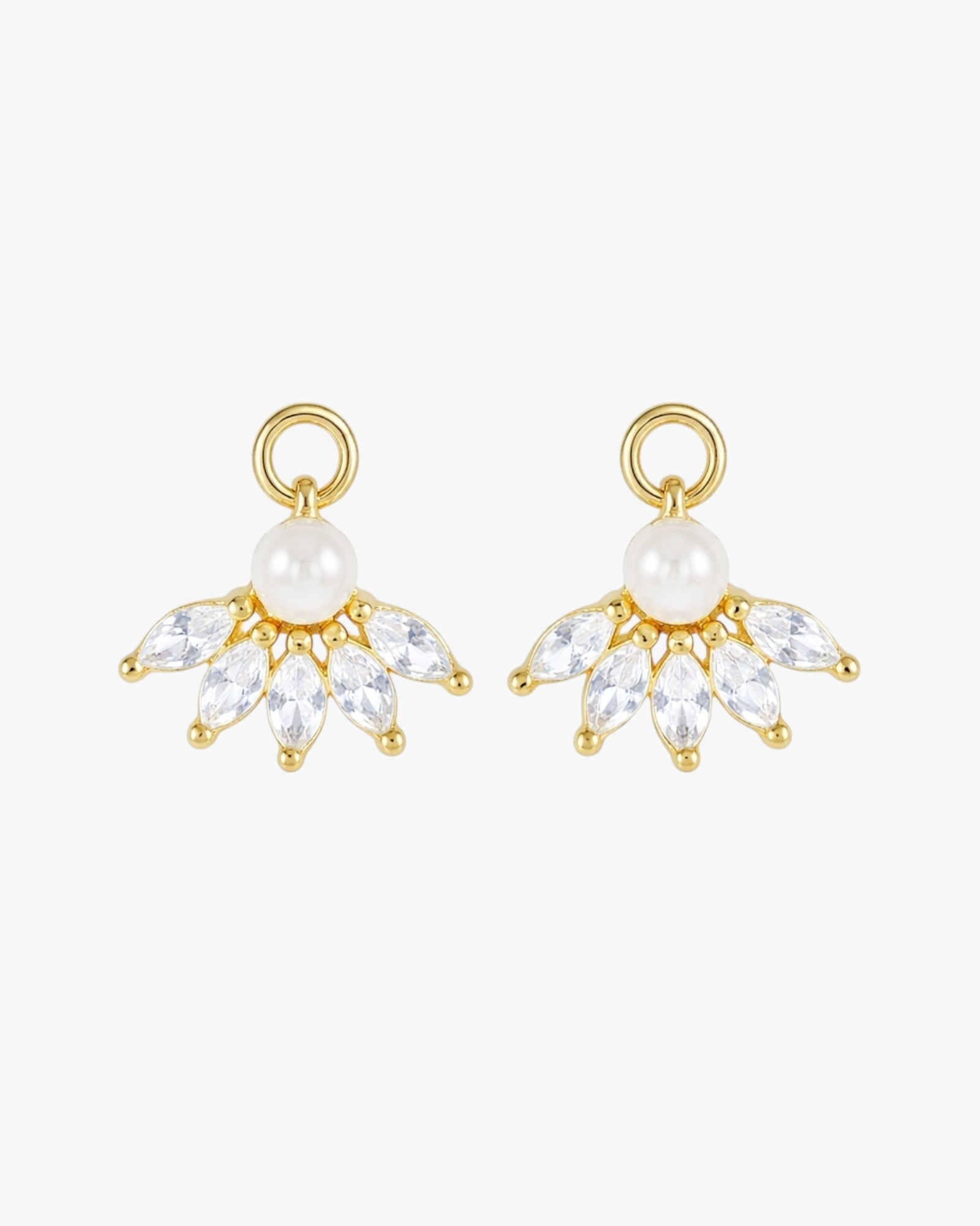 Gold plated crystal star hoop earring charms – Solmira