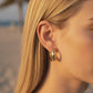Gold Plated Stainless Steel Earrings in ear– Novira