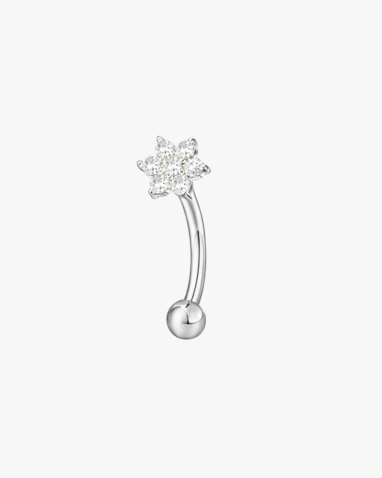 Crystal Blossom Titanium Curved Barbell 16G – Fiora