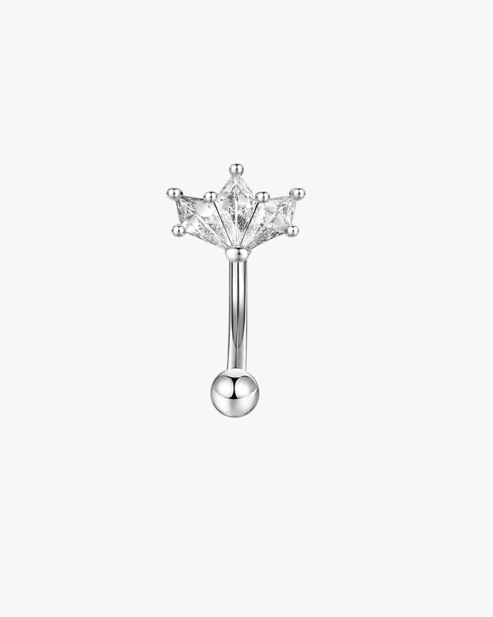 Crystal Crown Titanium Curved Barbell 16G – Valira