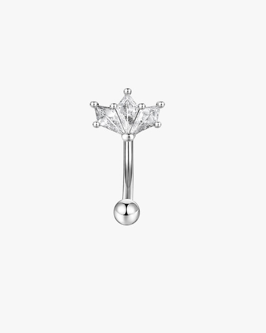 Crystal Crown Titanium Curved Barbell 16G – Valira