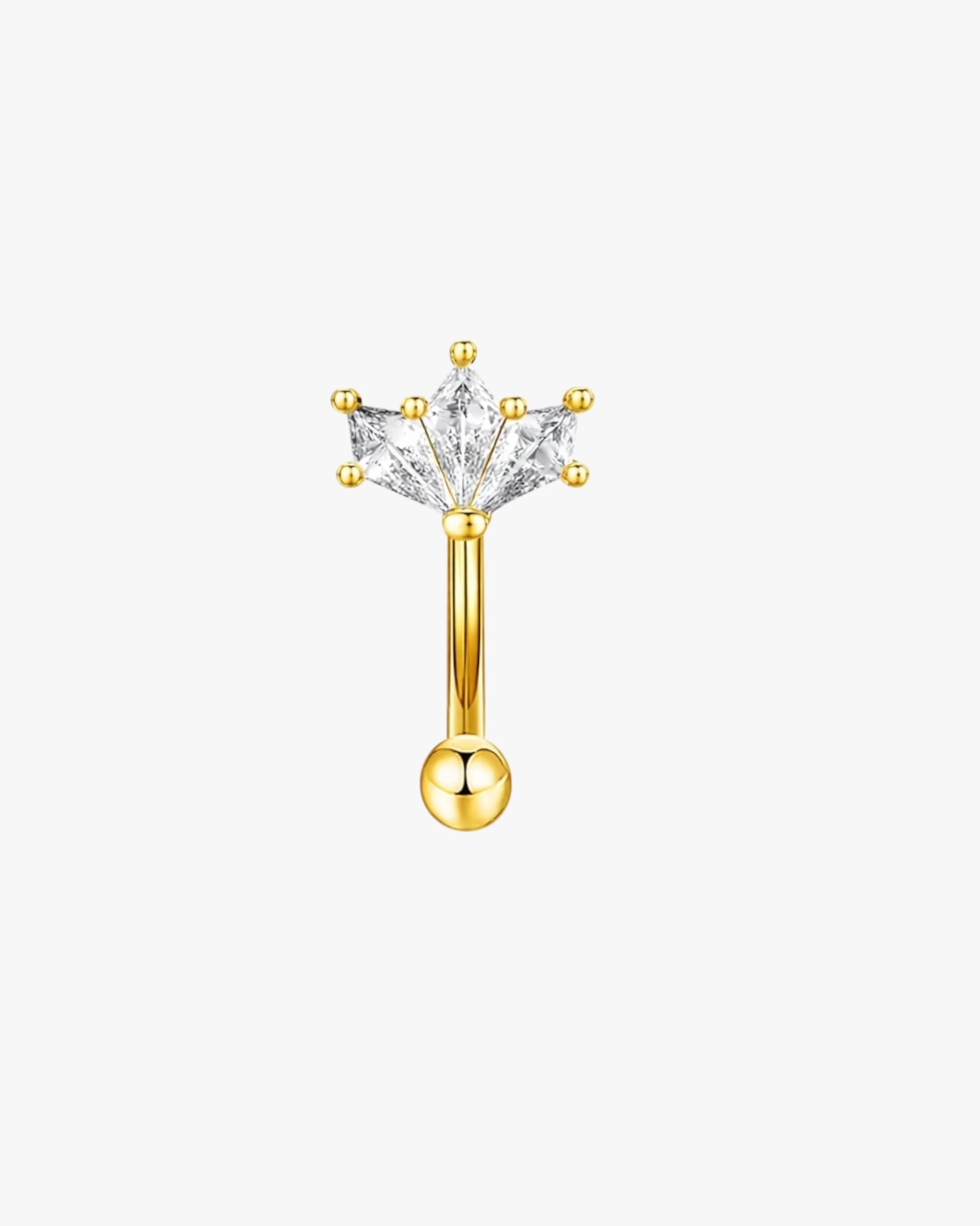 Crystal Crown Titanium Curved Barbell 16G – Valira