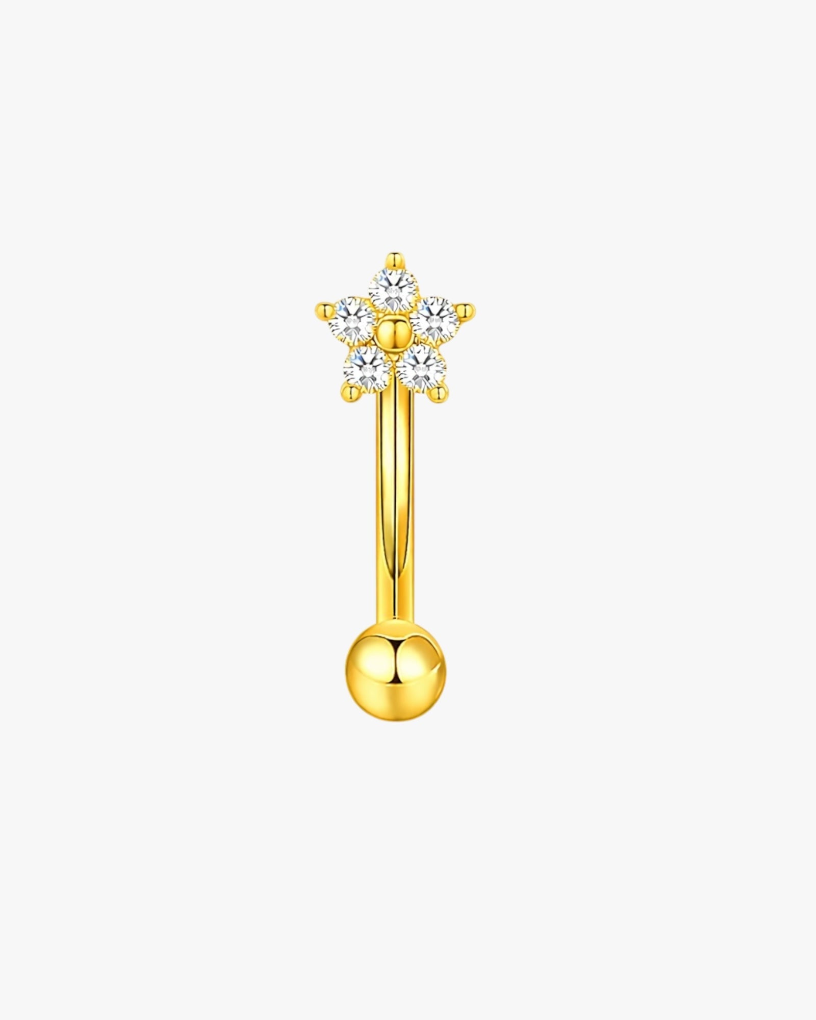 Crystal Star Cluster Titanium Curved Barbell 16G – Nova