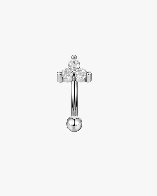 Crystal Trinity Titanium Curved Barbell 16G – Calira