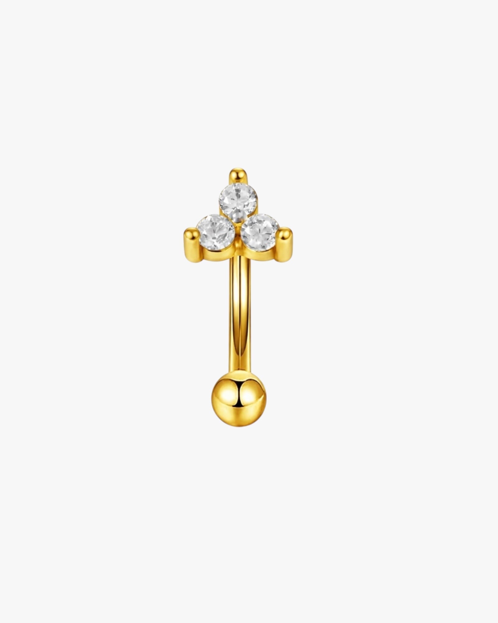 Crystal Trinity Titanium Curved Barbell 16G – Calira