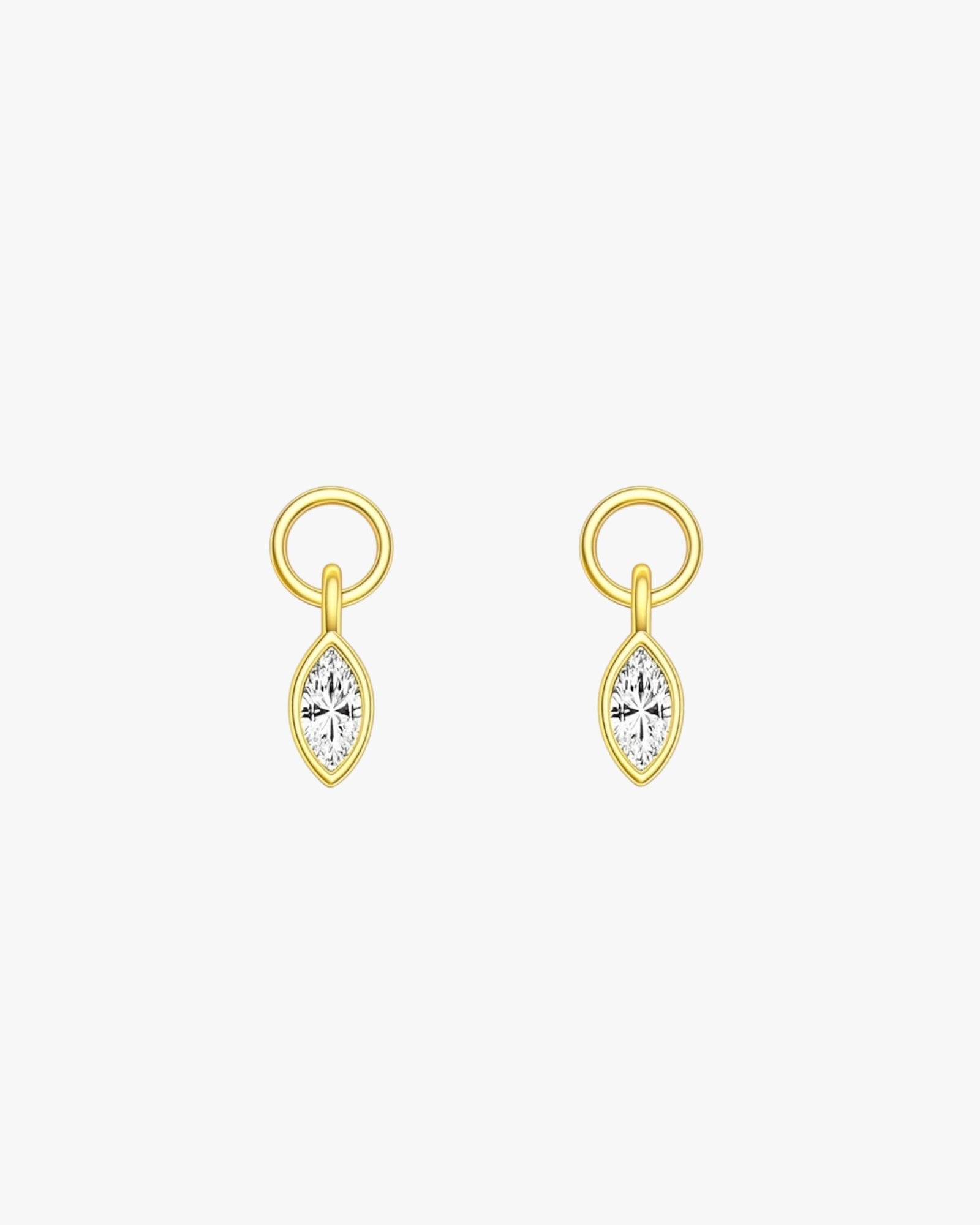 Sorrento gold plated charms with marquise zirconia