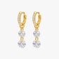 Gold plated pavé crystal double drop hoop earrings – Darling II