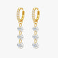 Gold plated pavé crystal triple drop hoop earrings – Darling III