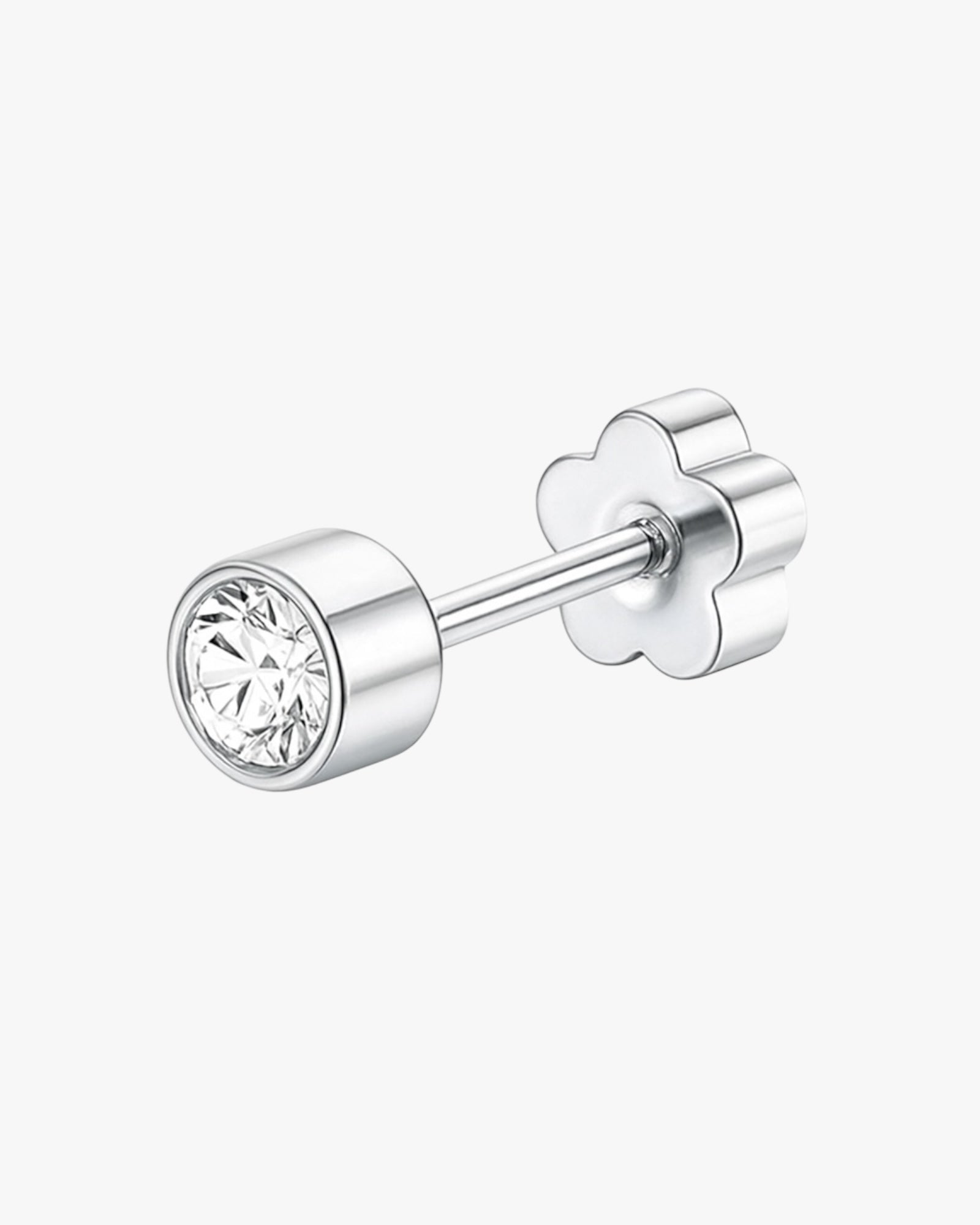 Double Headed Gem Stud in silver