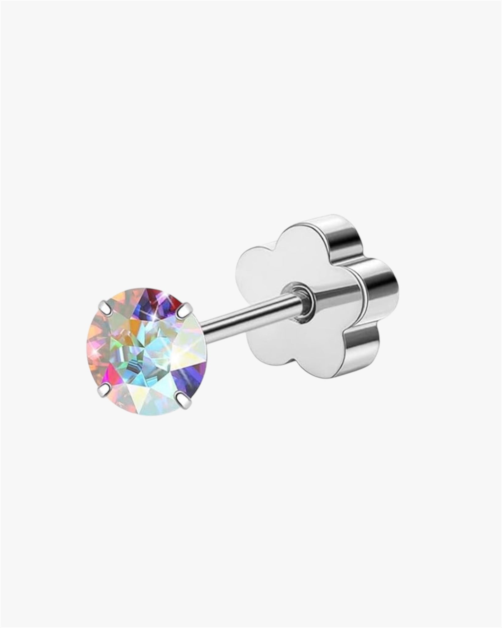 Double Headed Rainbow Stud in silver
