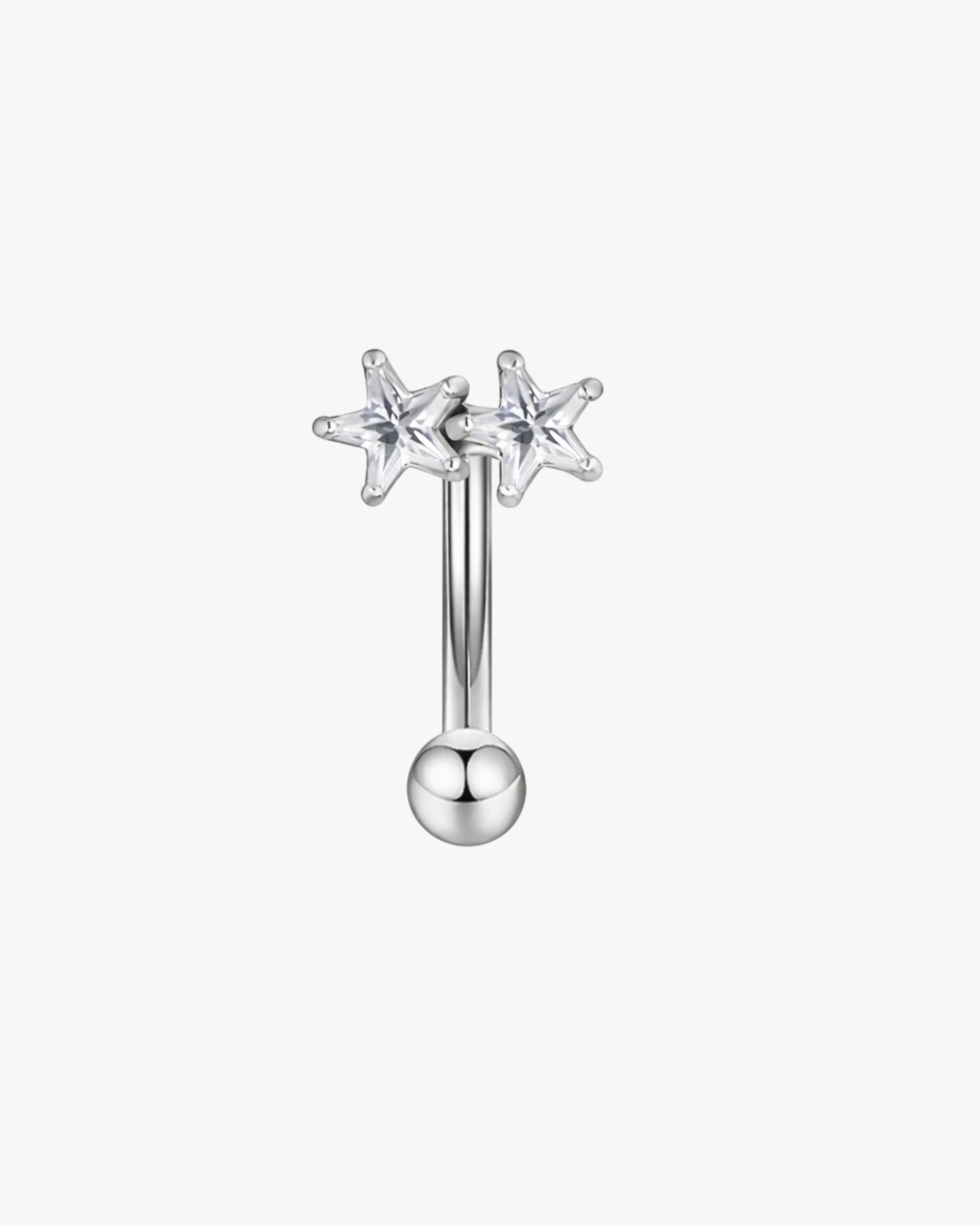 Double Star Crystal Titanium Curved Barbell 16G – Astrae
