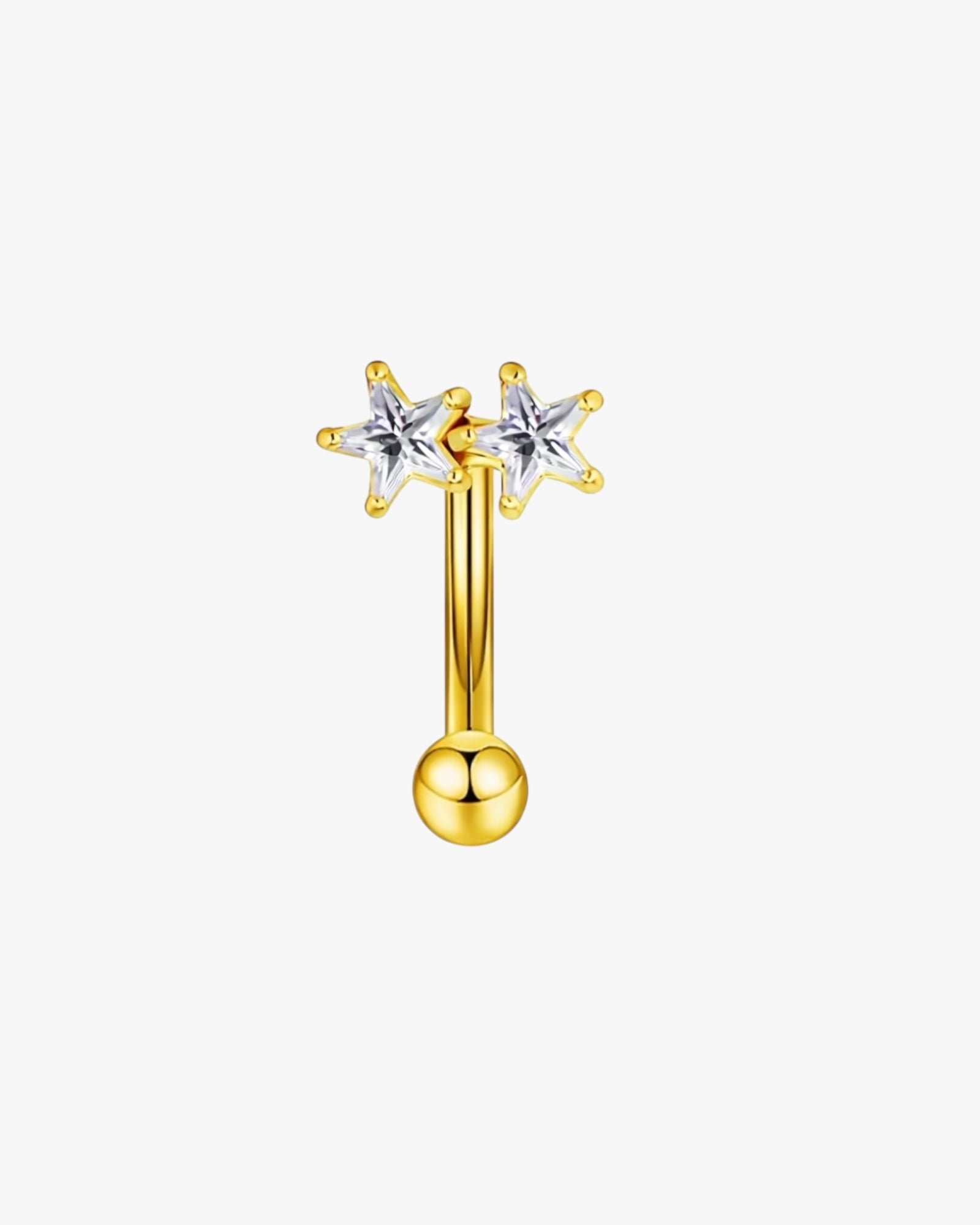 Double Star Crystal Titanium Curved Barbell 16G – Astrae