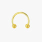 Gold clicker hoop with textured ball ends