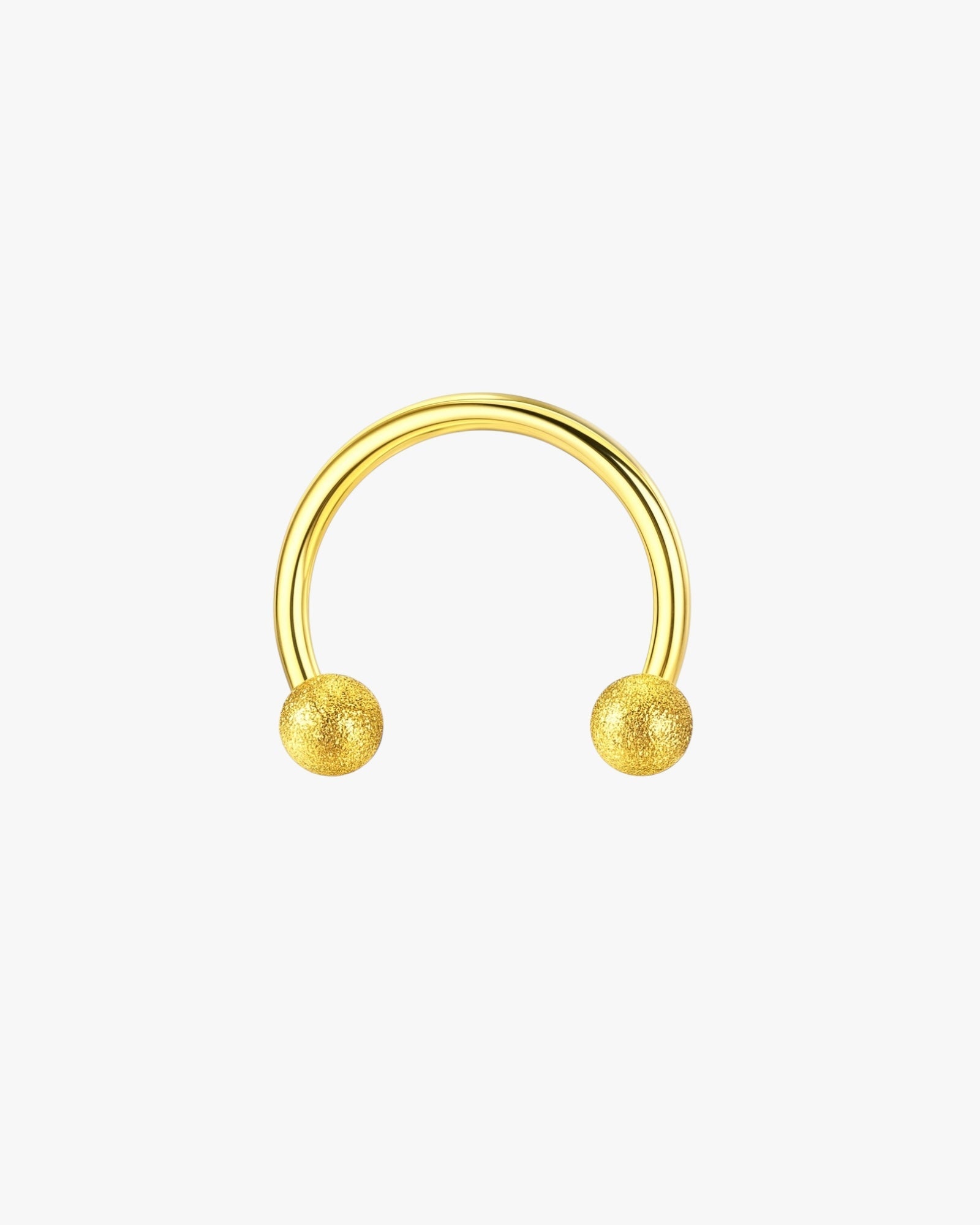 Gold clicker hoop with textured ball ends