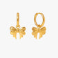 Gold plated bow charm hoop earrings – Exin Hoops