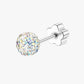 Sparkling crystal sphere flat back stud piercing for helix cartilage or lobe