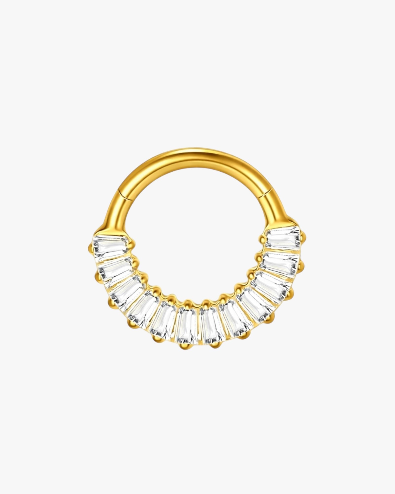G23 Titanium Crystal Clicker Hoop in gold – Kyoto