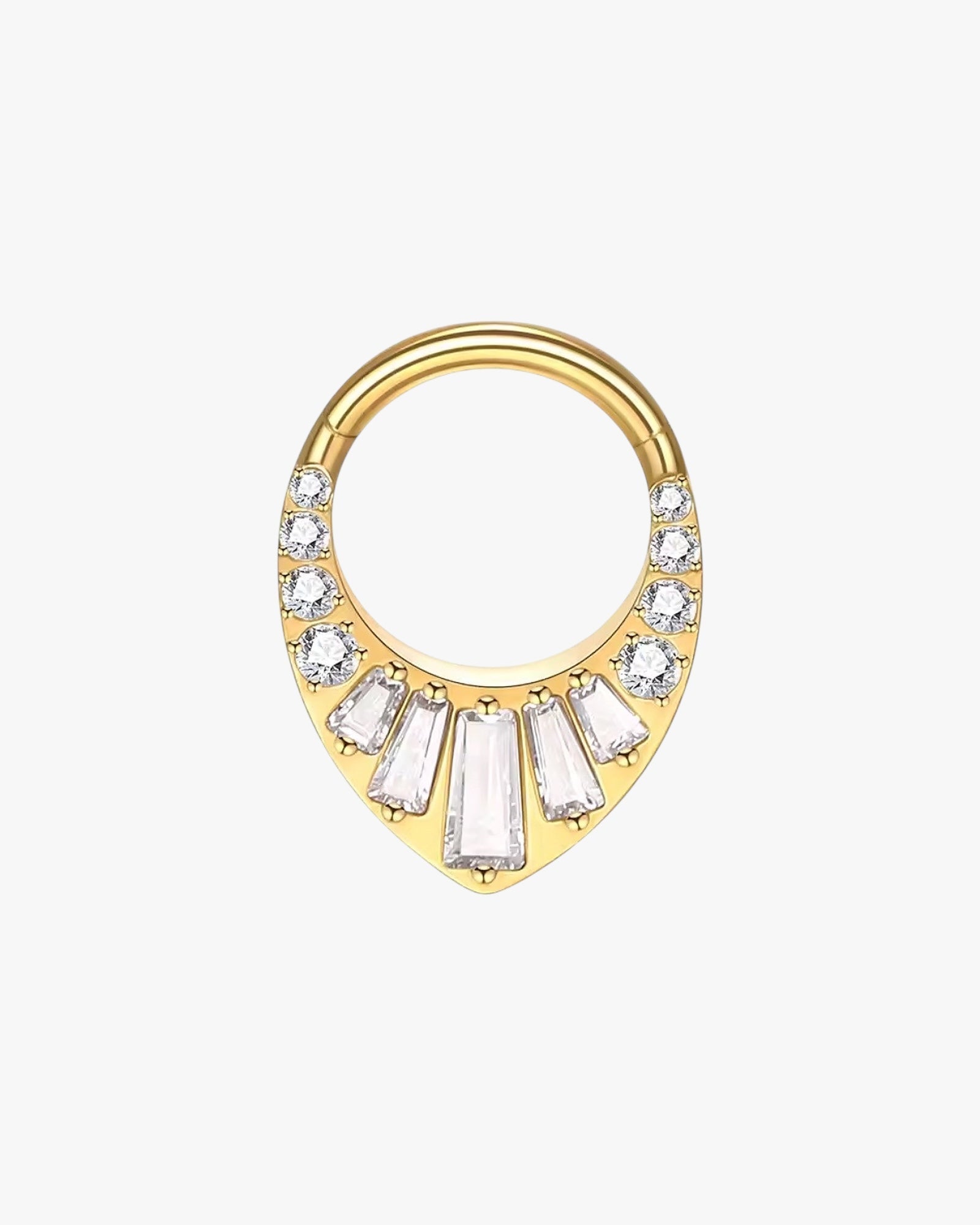 G23 Titanium Crystal Crown Clicker Hoop in gold – Petra