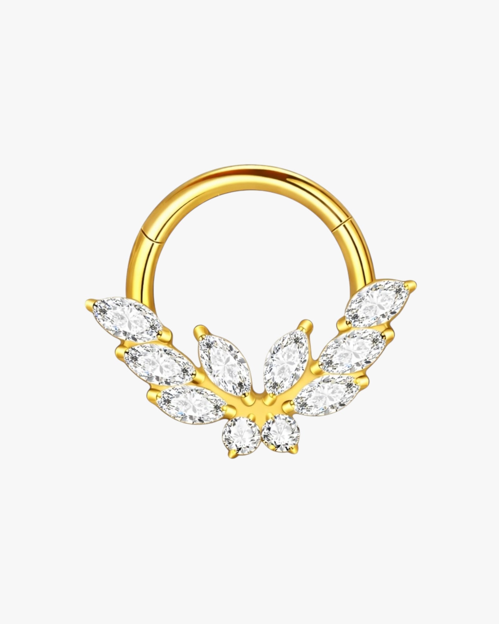 G23 Titanium Crystal Wing Clicker Hoop – Capri