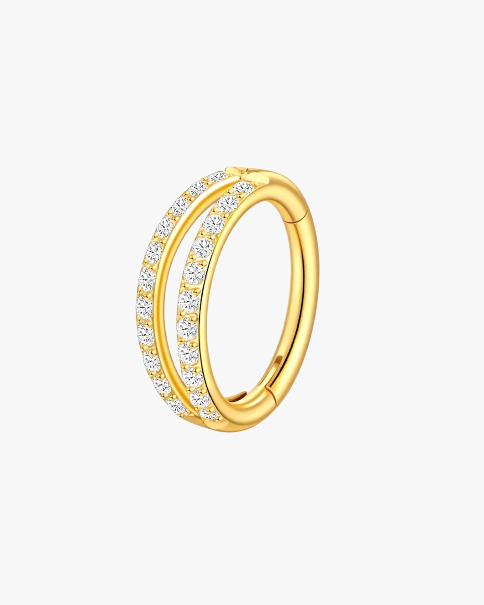 G23 Titanium Double Pavé Clicker Hoop – Monaco