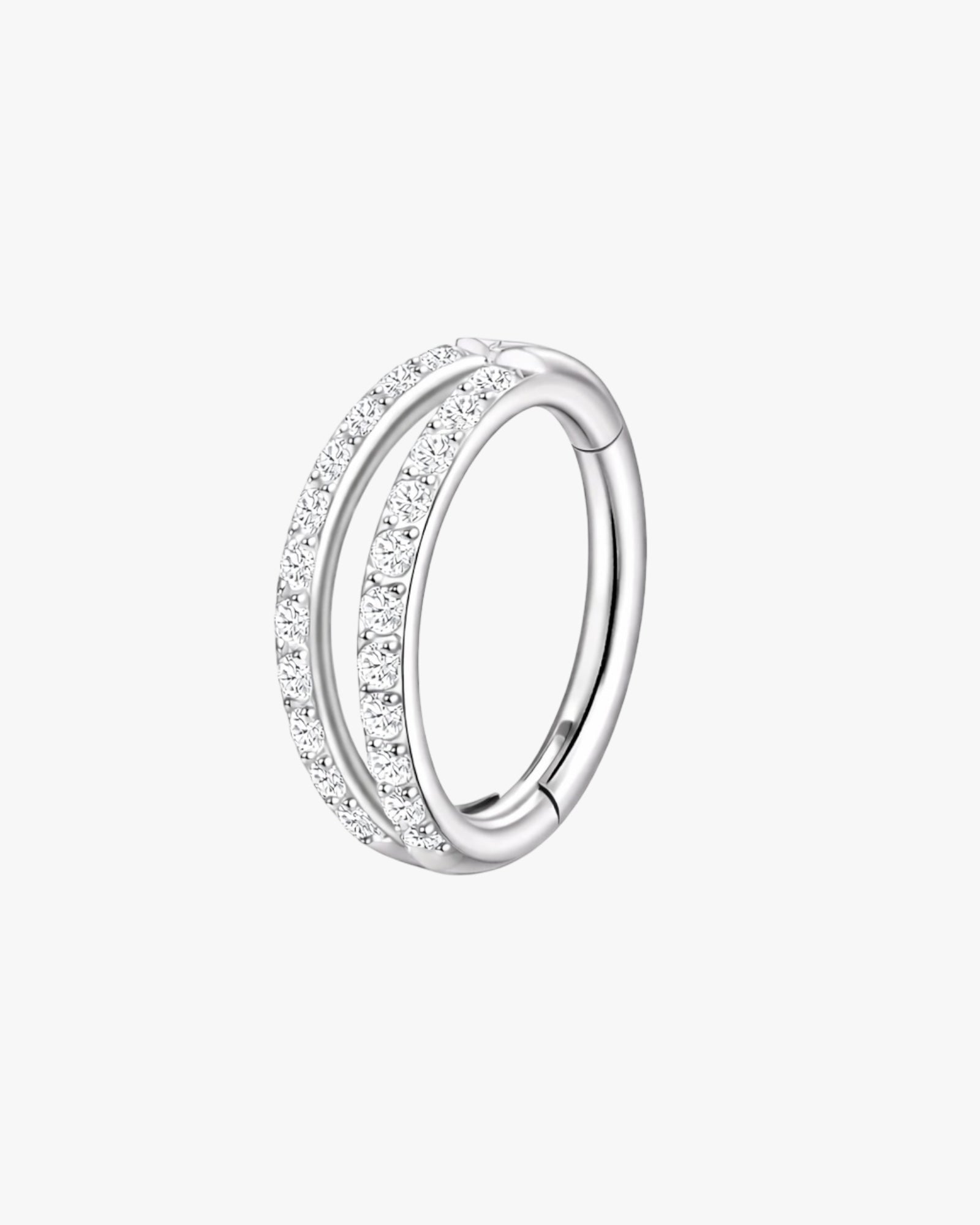 G23 Titanium Double Pavé Clicker Hoop – Monaco