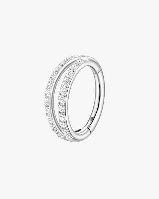 G23 Titanium Double Pavé Clicker Hoop – Monaco