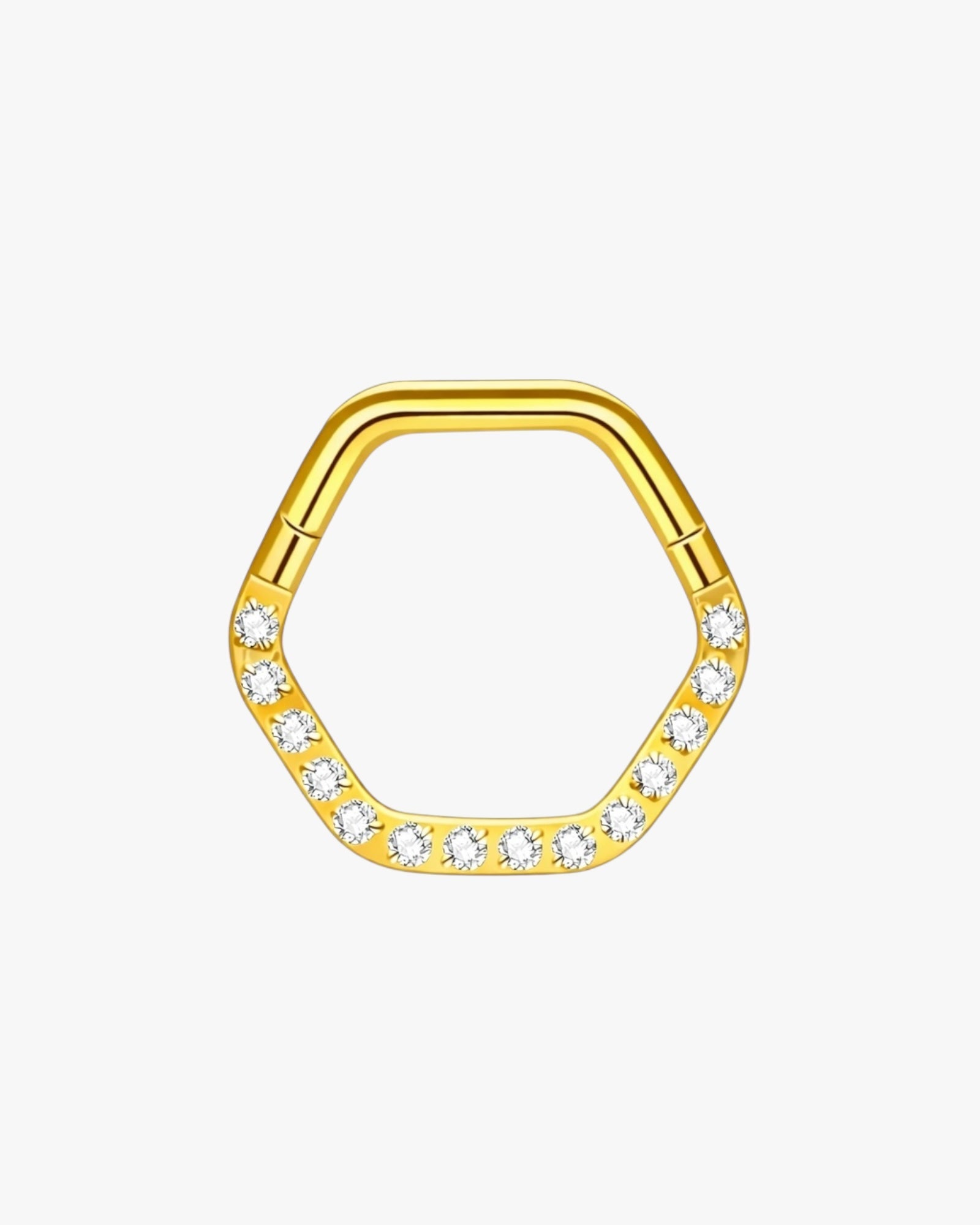 G23 Titanium Geometric Crystal Clicker Hoop in gold  – Oslo