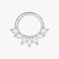 G23 Titanium Marquise Crystal Clicker Hoop in silver – Valencia