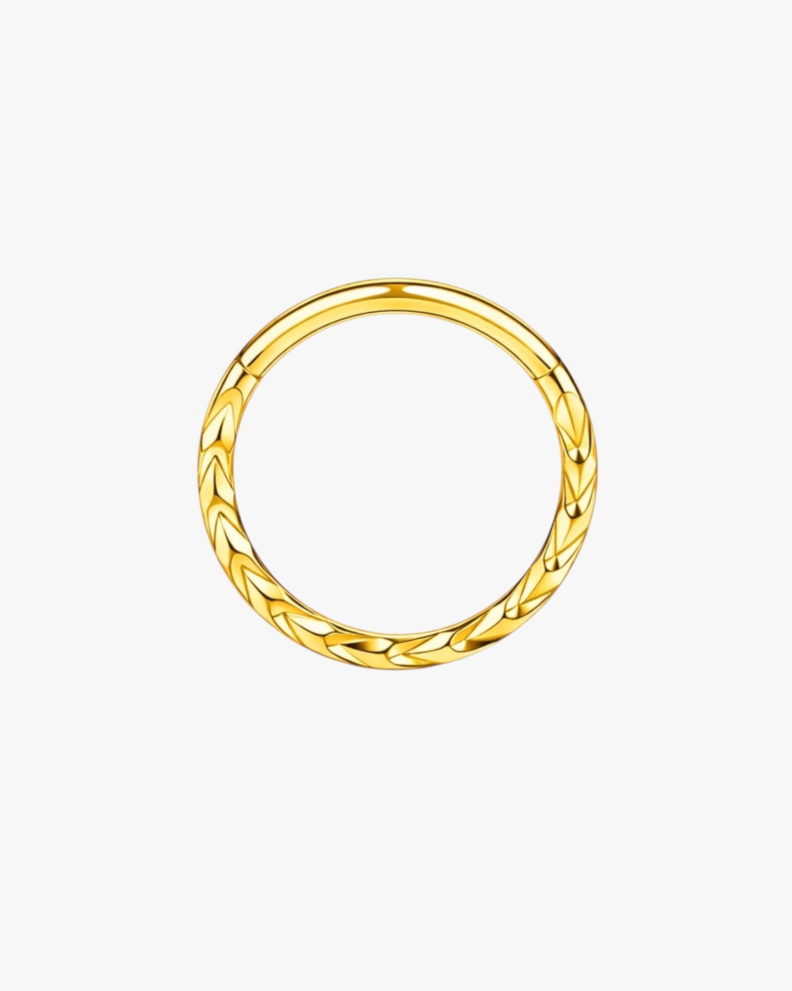 G23 Titanium Pattern Clicker Hoop in gold – Tallinn