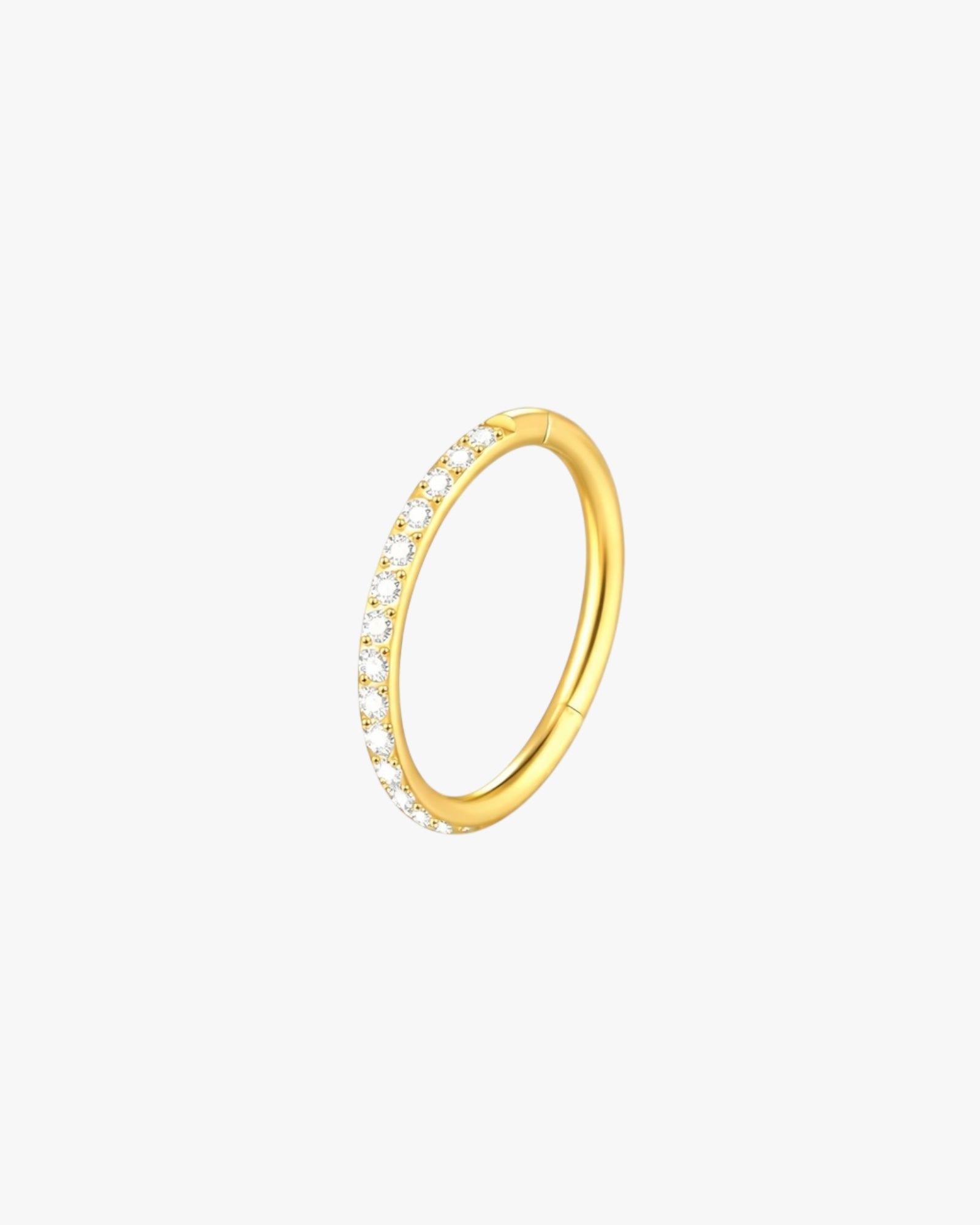G23 Titanium Pavé Crystal Clicker Hoop in gold – Milan