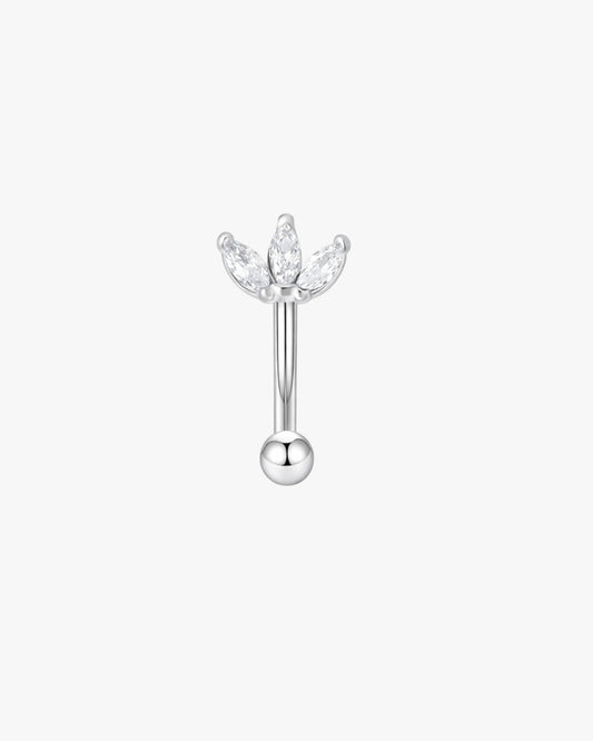 Gold Crystal Lotus Titanium Curved Barbell 16G – Lyara