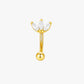 Gold Crystal Lotus Titanium Curved Barbell 16G – Lyara